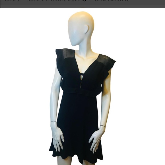 SANDRO PARIS Black V-Neck Sheath Mini Dress size 1 - Picture 13 of 16